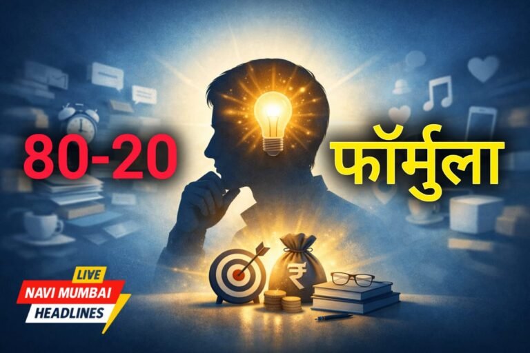 80-20 rule concept image showing life focus, Pareto Principle, clarity over distractions, success mindset illustration