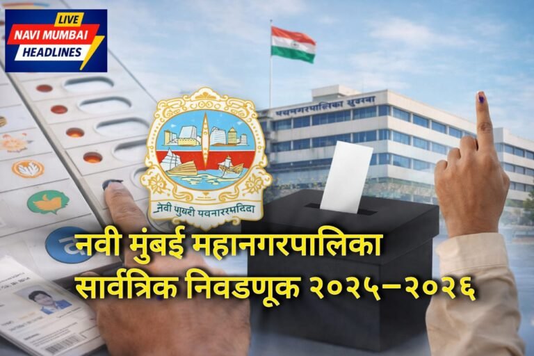 नवी मुंबई महानगरपालिका सार्वत्रिक निवडणूक २०२५–२०२६ साठी मतदान प्रक्रियेचे प्रतीकात्मक दृश्य