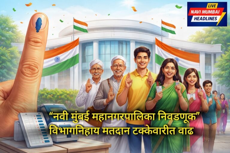नवी मुंबई महानगरपालिका निवडणूक 2025–26 दरम्यान शहरातील विविध प्रभागांमध्ये झालेल्या मतदान प्रक्रियेचे प्रतिनिधिक चित्र