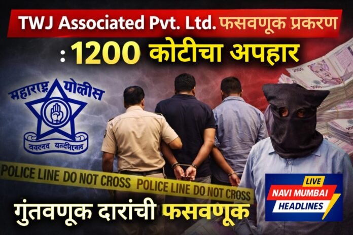 TWJ Associated Pvt. Ltd. फसवणूक प्रकरणात 1200 कोटींचा अपहार उघड, ठाणे आर्थिक गुन्हे शाखेची मोठी कारवाई दर्शवणारी प्रतिमा