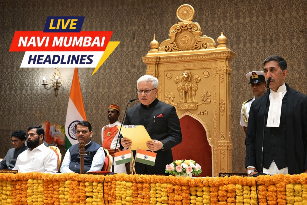 मुंबई राजभवनात जिष्णू देव वर्मा महाराष्ट्र राज्यपालपदाची शपथ घेताना.