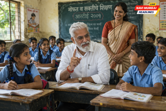 आरटीई विद्यार्थ्यांकडून शुल्क बंदी संदर्भात शाळेतील विद्यार्थ्यांचा वर्गातील अभ्यास
