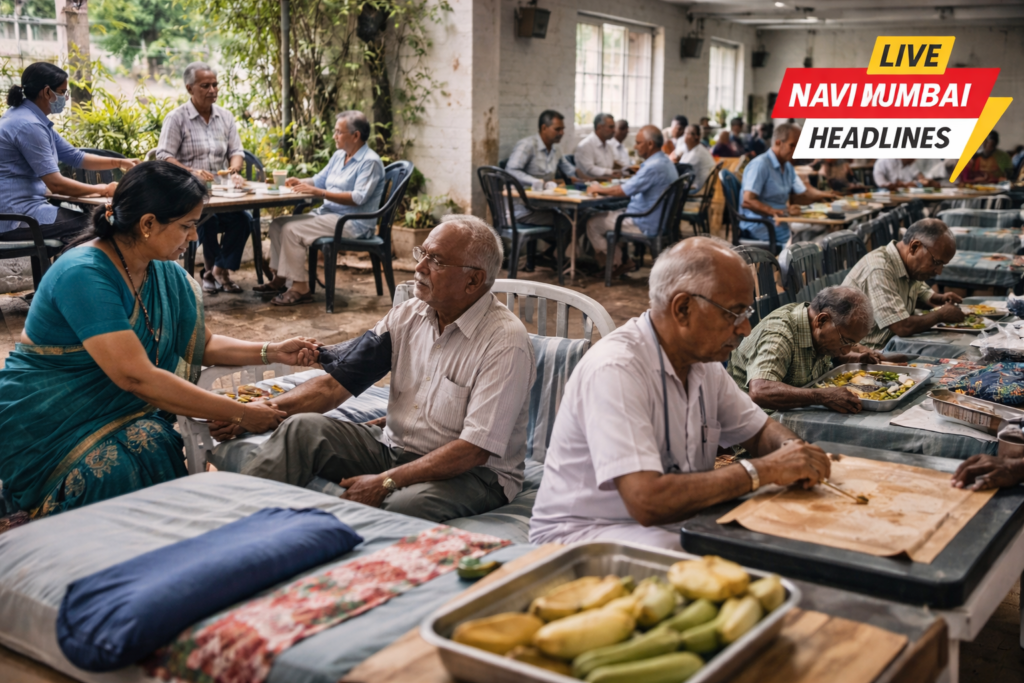 वृद्धाश्रमात ज्येष्ठ नागरिकांची आरोग्य तपासणी आणि दैनंदिन सेवा