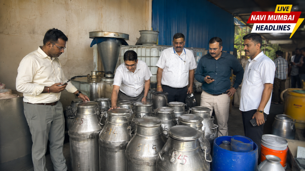 नवी मुंबई महापे येथे दूध भेसळ प्रकरणी अन्न व औषध प्रशासनाची तपासणी